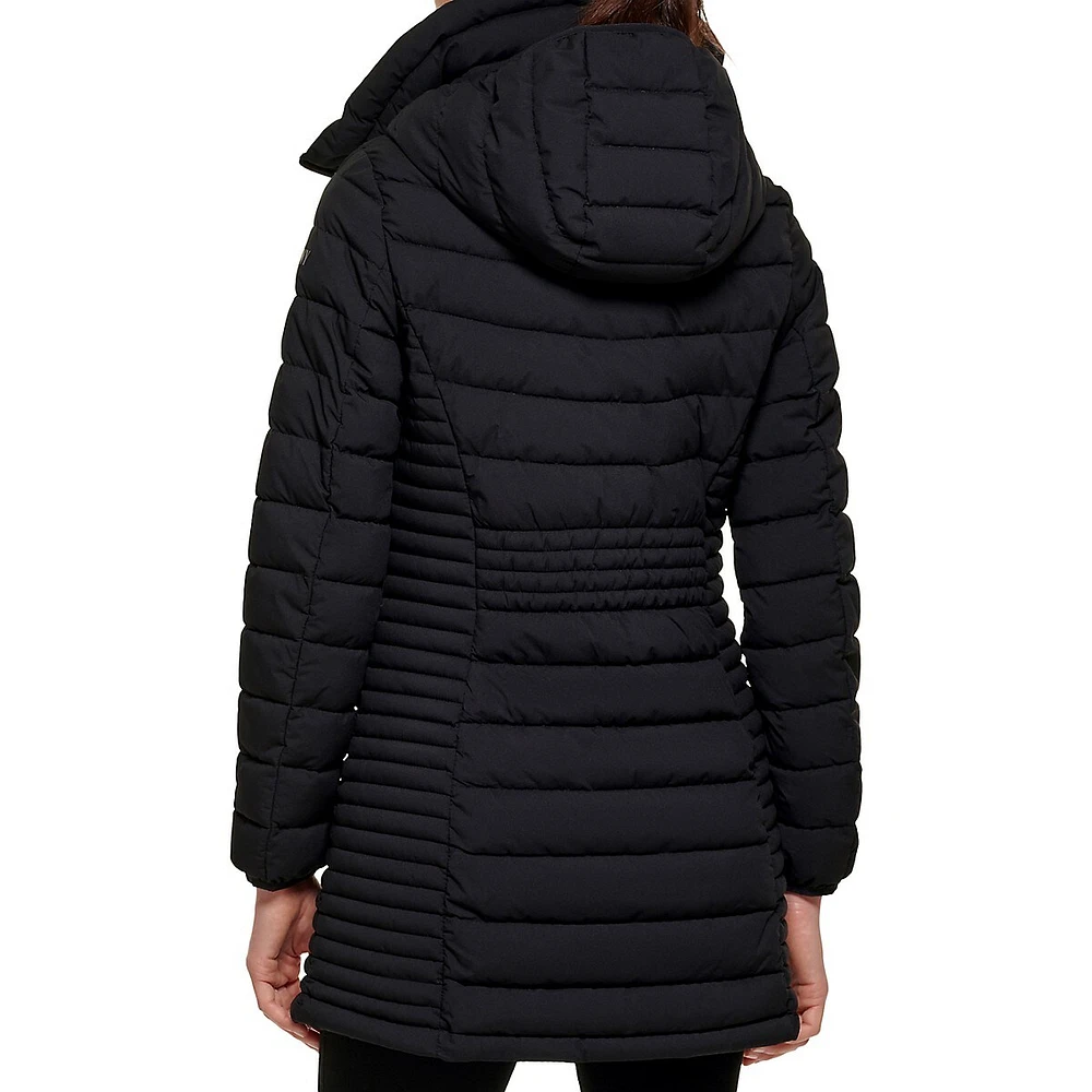 Hooded Quilted Longline Jacket