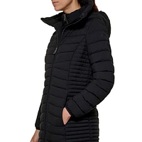 Hooded Quilted Longline Jacket