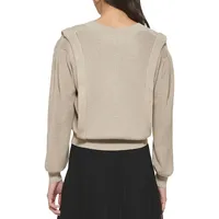 V-Neck Flange Sweater