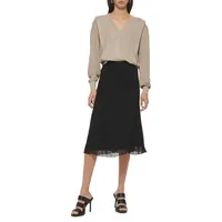 V-Neck Flange Sweater