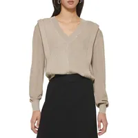 V-Neck Flange Sweater