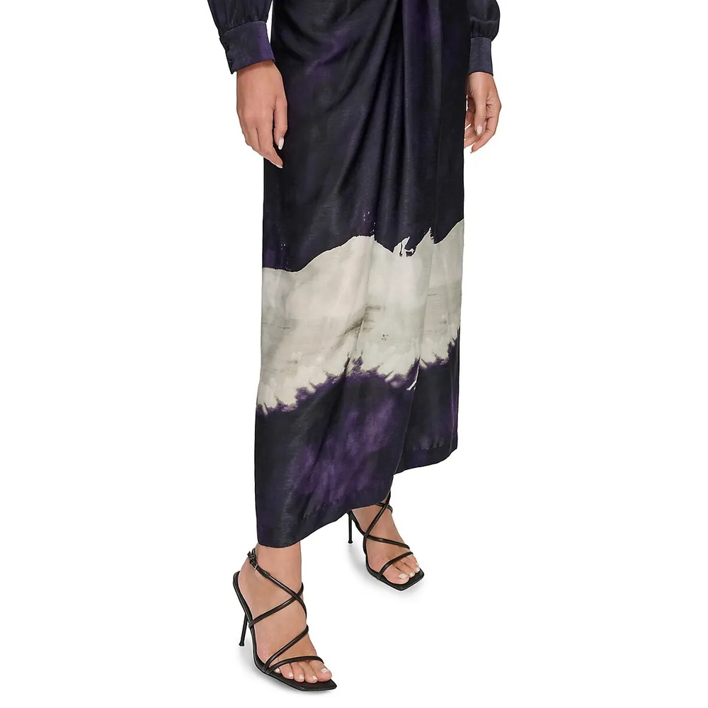 Tie-Dye Print Maxi Dress