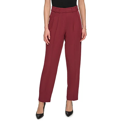 High-Rise Pleated Pants