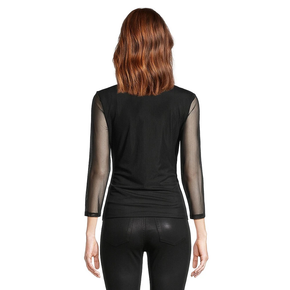 Sheer-Sleeve Top