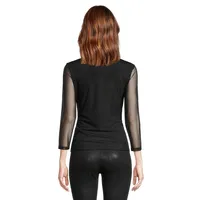 Sheer-Sleeve Top