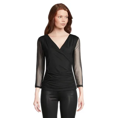 Sheer-Sleeve Top