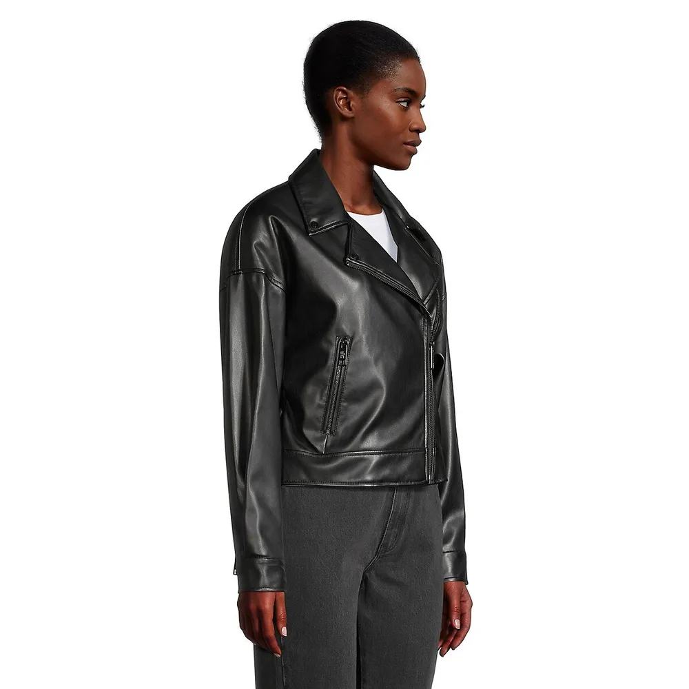 Faux Leather Moto Jacket