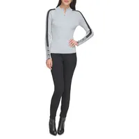 Mockneck Half-Zip Ribbed Sweater