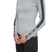 Mockneck Half-Zip Ribbed Sweater