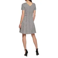 Gingham Fit-and-Flare Dress