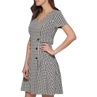 Gingham Fit-and-Flare Dress