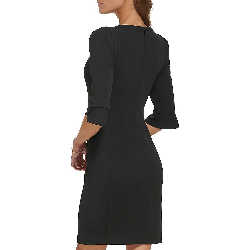 Scuba Crepe Mini Sheath Dress