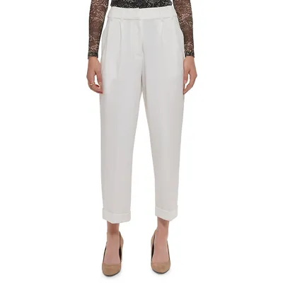 Relaxed-Fit Rolled Cuff Straight Pants