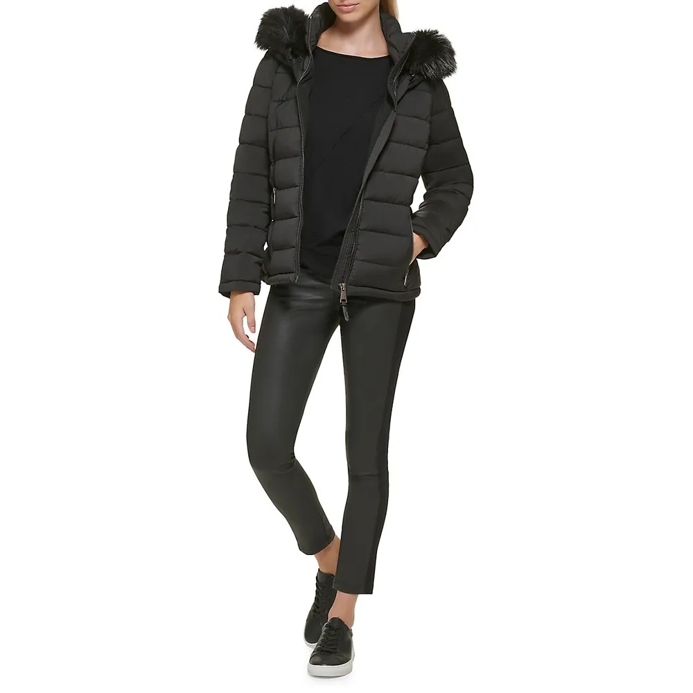 Stretch Hooded Puffer Jacket