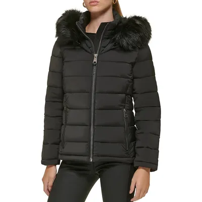 Stretch Hooded Puffer Jacket