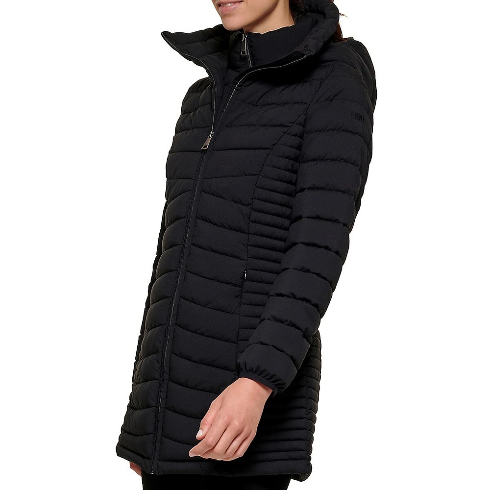 Hooded Quilted Longline Jacket