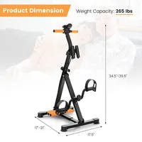 Costway Adjustable Lcd Pedal Exercise Bike Withmassage Total Body Fitness Rehab Equipment