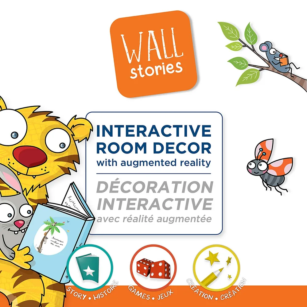Kids Wall Decals - Interactive Wall Stickers - Augmented Reality With Free App, Discover Reading, Educational Toy