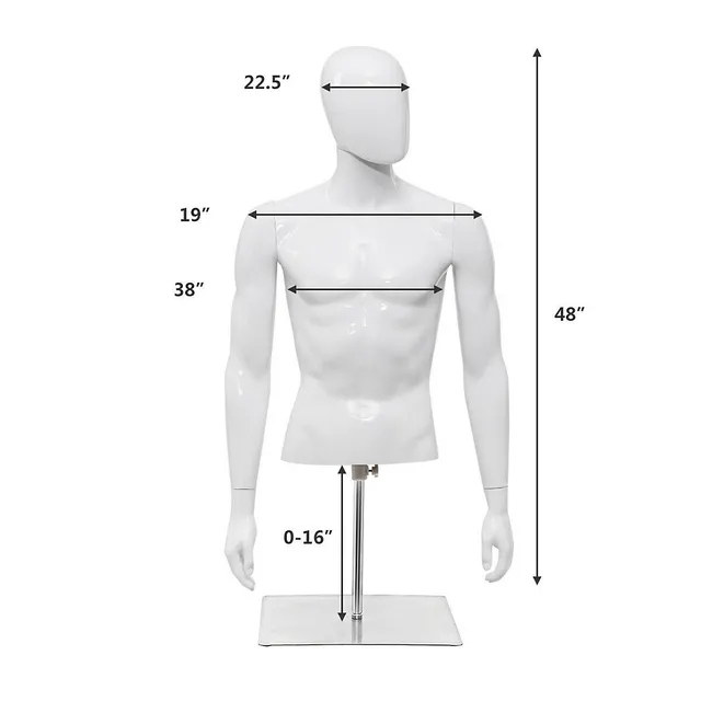 Costway Female Mannequin Realistic Torso Half Body Head Turn Dress Form Display w/Base