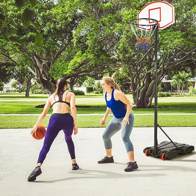 Costway 4.25-10FT Portable Adjustable Basketball Hoop System with