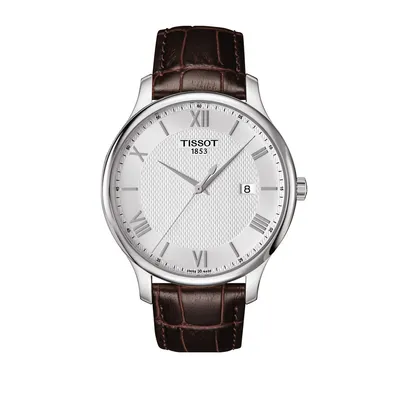 Tradition Brown Leather Strap Watch T06361016038