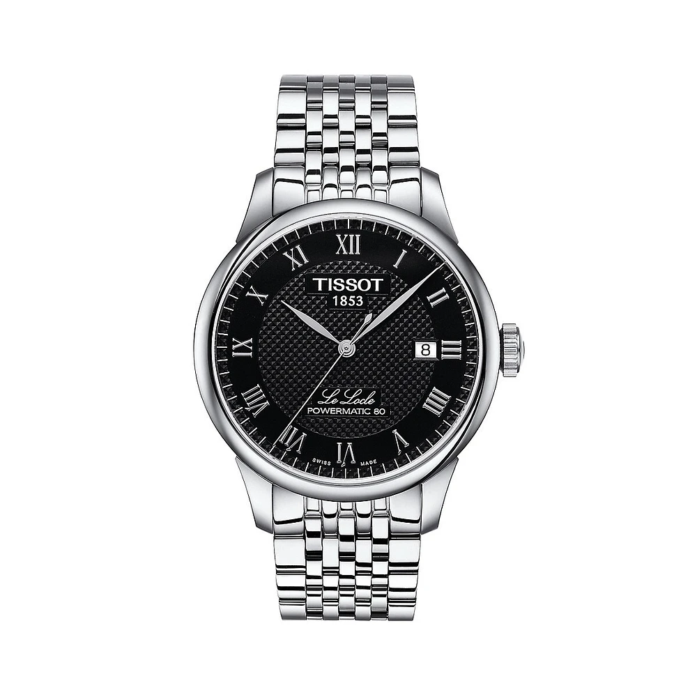 Montre-bracelet automatique en acier inoxydable T-Classic Le Locle T0064071105300