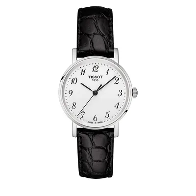 Quartz Everytime Leather Watch T10921016032