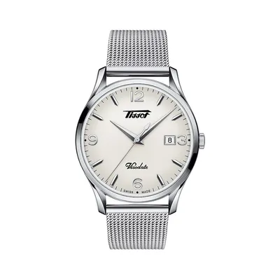 Heritage Visodate Stainless Steel & Silvertone Bracelet Watch T1184101127700