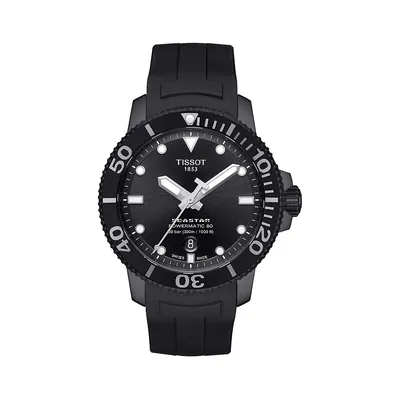Seastar 1000 Powermatic 80 Black Strap Watch