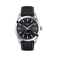 ​​Gentleman Powermatic 80 Silicium Leather Strap Watch T1274071605100