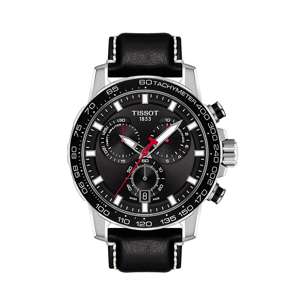 Supersport Chrono Black Leather Watch T1256171605100