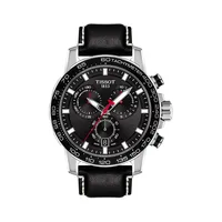 Supersport Chrono Black Leather Watch T1256171605100