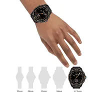 Montre intelligente solaire en titane avec bracelet en caoutchouc noir T-Touch Connect T1214204705104