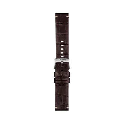 Croc-Pattern Leather Watch Strap - 22MM T852046773