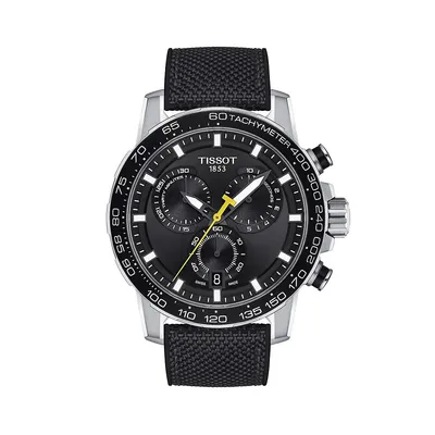 Montre chronographe avec boîtier en acier inoxydable noir Supersport Chrono T1256171705102