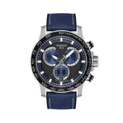 Montre chronographe à bracelet bleu SuperSport T1256171705103