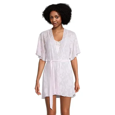 Bliss Lace-Trimmed Wrap Robe
