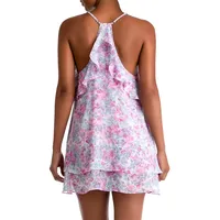 Cecilia Ruffle-Trim Floral Chemise