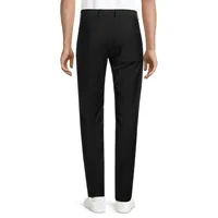 Flat-Front Wool-Blend Trousers