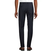 Flat-Front Wool-Blend Trousers
