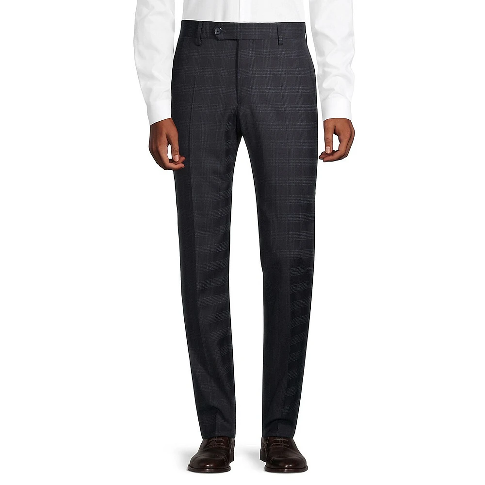 Mace Tonal-Check Wool-Blend Dress Pants