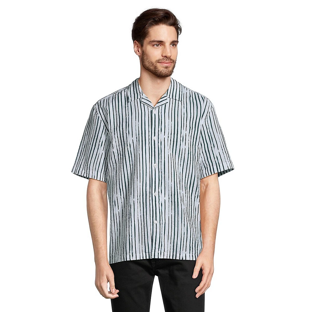 Cliro Striped Viscose Camp Shirt