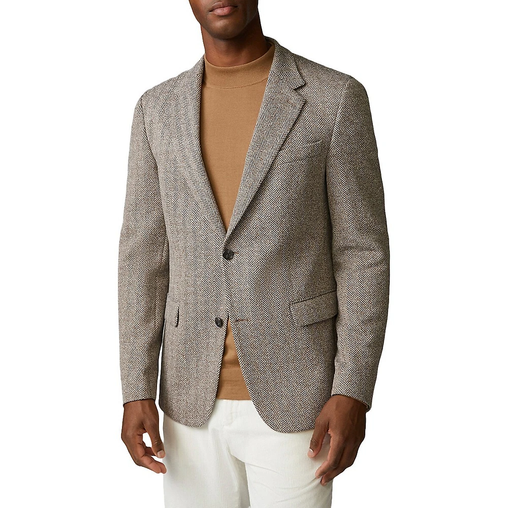 Alzer-J Slim-Fit Herringone Blazer