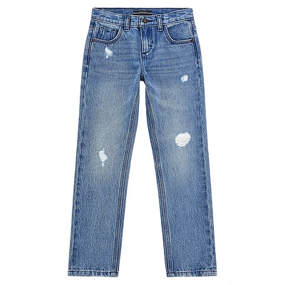 Boy's Distressed Straight-Leg Jeans