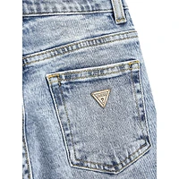 Girl's Straight-Leg Distressed Stretch Jeans