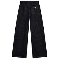 Girl's Lurex Denim 90s-Fit Wide-Leg Chino Pants