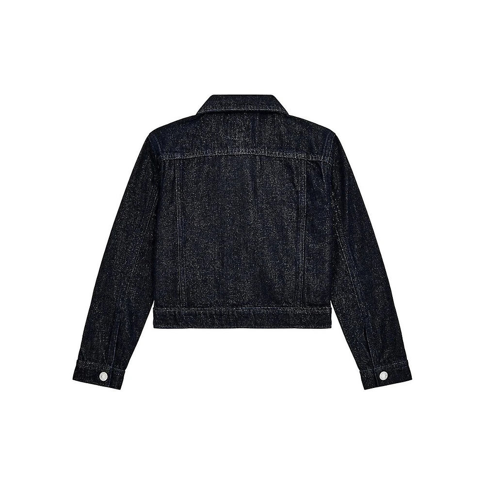 Girl's Shimmering Lurex Denim Jacket