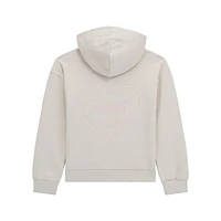 Girl's Front-Zip Logo-Back Hoodie