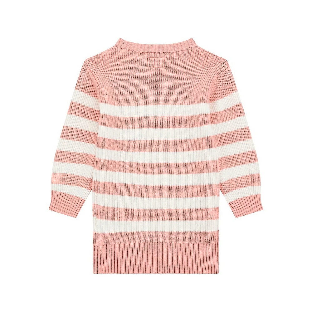 Little Girl's Striped Long-Sleeve Sweater Dress