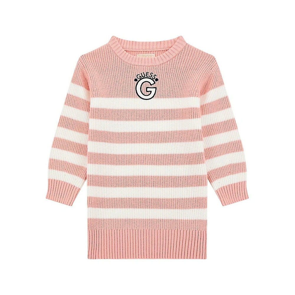 Little Girl's Striped Long-Sleeve Sweater Dress